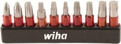 Wiha - Bit Set - #1 to #3, 1/4" Drive, Phillips, Square, Torx Point - Eagle Tool & Supply