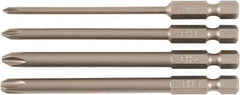 Wiha - 4 Piece, Bit Set - 1/4" Drive, Phillips Point - Eagle Tool & Supply