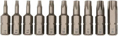 Wiha - 10 Piece, 1/4" Drive Screwdriver Insert Bit Set - T7 to T40 Torx - Eagle Tool & Supply