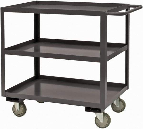 Durham - 2,400 Lb Capacity, 48" Wide x 18" Long x 37-5/8" High Service Cart - 2 Shelf, Steel, 2 Rigid/2 Swivel Casters - Eagle Tool & Supply