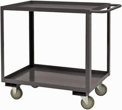 Durham - 2,400 Lb Capacity, 36" Wide x 18" Long x 37-5/8" High Service Cart - 2 Shelf, Steel, 2 Rigid/2 Swivel Casters - Eagle Tool & Supply