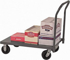 Durham - 2,000 Lb Capacity Steel Platform Truck - Steel Deck, 60" OAW, 9" Platform Height, Phenolic Casters - Eagle Tool & Supply