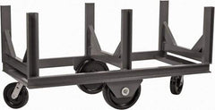 Durham - 4,000 Lb Capacity Steel Bar Cradle Truck - Steel Deck, 60" OAW, Phenolic Casters - Eagle Tool & Supply