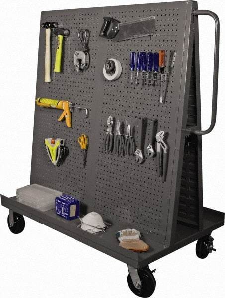Durham - 2,000 Lb Capacity Steel A-Frame Truck - Steel Deck, 48" OAW, Phenolic Casters - Eagle Tool & Supply