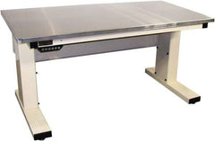 Proline - 60 Wide x 30" Deep x 42-1/2" High, Stainless Steel Workbench - Adjustable Height Legs, Light Beige - Eagle Tool & Supply