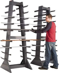 Durham - 9 Bay, 9 Shelf, 2,600 Lb Capacity, Gray 2-Sided Horizontal Bar Storage Rack - 30" Wide x 85" High x 30" Deep - Eagle Tool & Supply
