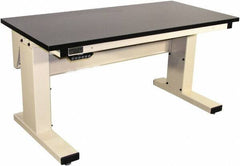 Proline - 60 Wide x 30" Deep x 42-1/2" High, Chem-Guard Workbench - Adjustable Height Legs, Light Beige - Eagle Tool & Supply