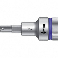 Wera - 1/2" Drive, 7mm Hex Bit Socket - 2-23/64" OAL - Eagle Tool & Supply