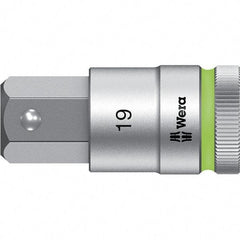 Wera - 1/2" Drive, 19mm Hex Bit Socket - 2-23/64" OAL - Eagle Tool & Supply