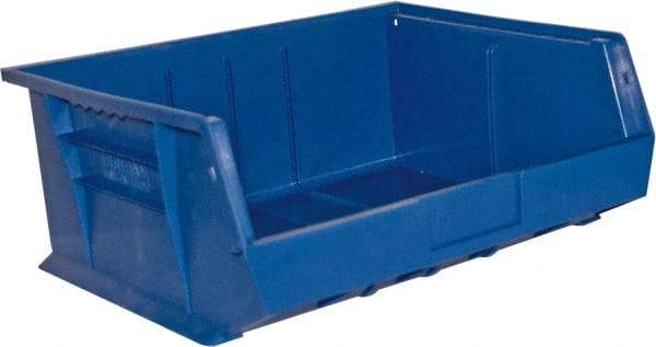 Durham - 14-5/8" Deep, Blue Plastic Hang and Stack Bins - 7" High x 16-3/4" Wide x 14-5/8" Long - Eagle Tool & Supply