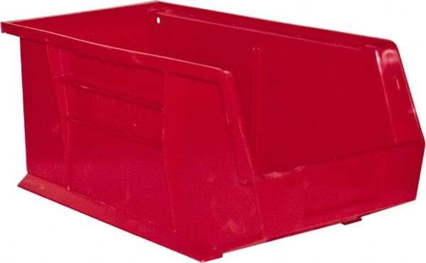 Durham - 14-5/8" Deep, Red Plastic Hang and Stack Bins - 7" High x 8-1/4" Wide x 14-5/8" Long - Eagle Tool & Supply