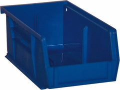 Durham - 7-7/16" Deep, Blue Plastic Hang and Stack Bins - 3" High x 4-3/16" Wide x 7-7/16" Long - Eagle Tool & Supply