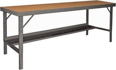 Durham - 96 Wide x 36" Deep x 26" High, Steel Workbench - Folding Legs, Gray - Eagle Tool & Supply