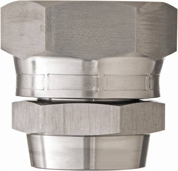 Made in USA - 1-1/2" Grade 316 Stainless Steel Pipe Swivel - Female JIC x Butt Weld End Connections, 2,400 psi - Eagle Tool & Supply