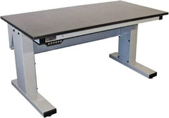 Proline - 60 Wide x 30" Deep x 42-1/2" High, Epoxy Resin Workbench - Adjustable Height Legs, Light Blue - Eagle Tool & Supply