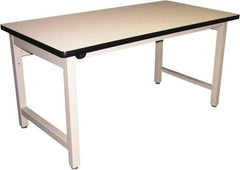 Proline - 72 Wide x 36" Deep x 36" High, Plastic Laminate Workbench - Adjustable Height Legs, Light Beige - Eagle Tool & Supply
