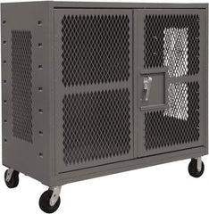 Durham - 2,000 Lb Capacity, 4-Sided Steel Mesh Stock Truck - 36" Long x 60" Wide x 57-3/16" High, Phenolic Wheels - Eagle Tool & Supply