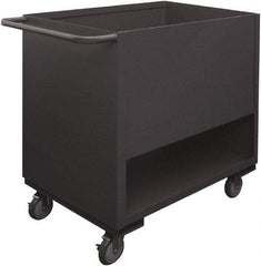 Durham - 1,200 Lb Capacity, 1 Shelf, 4-Sided Steel Stock Truck - 24" Long x 36" Wide x 40" High, Phenolic Wheels - Eagle Tool & Supply