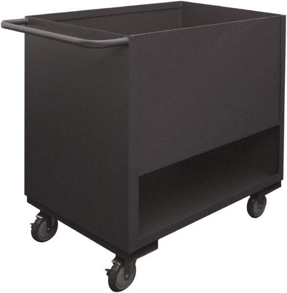 Durham - 1,200 Lb Capacity, 1 Shelf, 4-Sided Steel Stock Truck - 18" Long x 36" Wide x 40" High, Phenolic Wheels - Eagle Tool & Supply