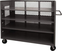 Durham - 2,000 Lb Capacity, 3 Shelf, 3-Sided Steel Truck - 30" Long x 60-1/2" Wide x 56-7/16" High, Phenolic Wheels - Eagle Tool & Supply
