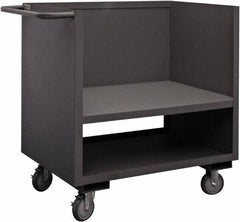 Durham - 1,200 Lb Capacity, 1 Shelf, 3-Sided Steel Truck - 24" Long x 48" Wide x 40" High, Phenolic Wheels - Eagle Tool & Supply
