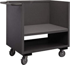Durham - 1,200 Lb Capacity, 1 Shelf, 3-Sided Steel Truck - 18" Long x 36" Wide x 41-1/4" High, Phenolic Wheels - Eagle Tool & Supply