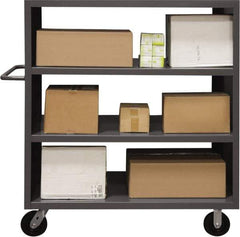Durham - 2,000 Lb Capacity, 2 Shelf, 2-Sided Steel Stock Truck - 30" Long x 60" Wide x 57" High, Phenolic Wheels - Eagle Tool & Supply