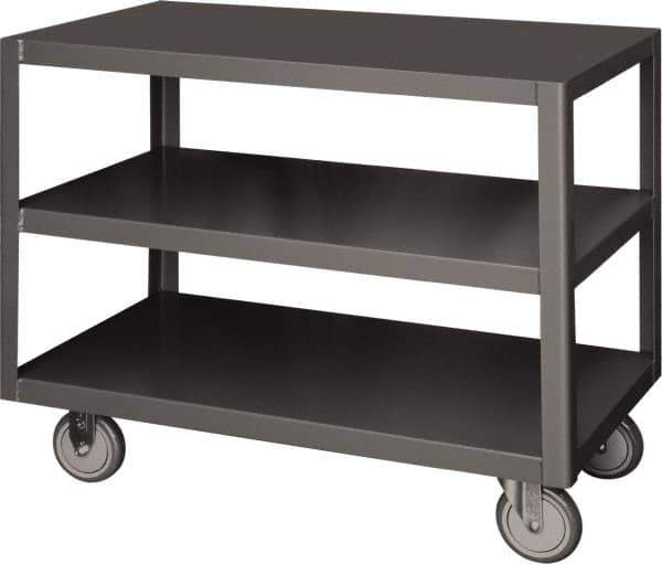 Durham - Mobile Table - Steel, Fixed Leg, Gray, 72" Long x 36" Deep x 30-1/4" High - Eagle Tool & Supply