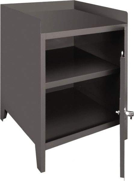 Durham - 1 Shelf Locking Storage Cabinet - Steel, 24" Wide x 24" Deep x 35-1/2" High, Gray - Eagle Tool & Supply