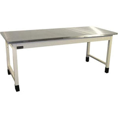 Proline - 72 Wide x 30" Deep x 36" High, Stainless Steel Workbench - Adjustable Height Legs, Light Beige - Eagle Tool & Supply