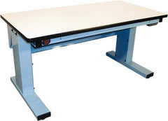 Proline - 72 Wide x 30" Deep x 42-1/2" High, Static Dissipative Workbench - Adjustable Height Legs, Light Blue - Eagle Tool & Supply