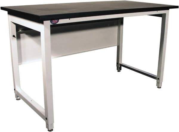 Proline - 60 Wide x 30" Deep x 40" High, Epoxy Resin Workbench - Adjustable Height Legs, White - Eagle Tool & Supply