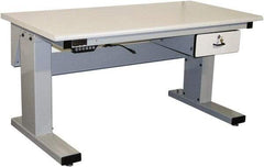 Proline - 60 Wide x 30" Deep x 42-1/2" High, Static Dissipative Workbench - Adjustable Height Legs, Light Gray - Eagle Tool & Supply