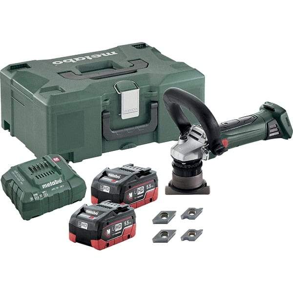 Metabo - 45° Bevel Angle, 5/32" Bevel Capacity, 7,000 RPM, Cordless Beveler - 5.5 Amps, 1/8" Min Workpiece Thickness - Eagle Tool & Supply