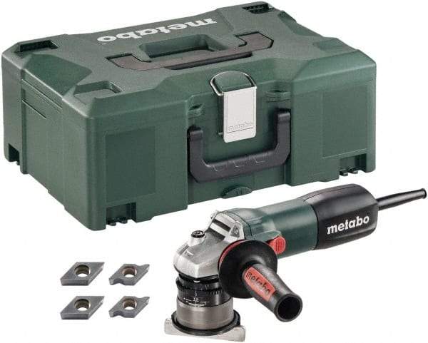 Metabo - 45° Bevel Angle, 5/32" Bevel Capacity, 11,500 RPM, 470 Power Rating, Electric Beveler - 8 Amps, 1/8" Min Workpiece Thickness - Eagle Tool & Supply