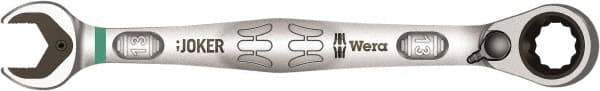 Wera - 15mm 12 Point Combination Wrench - 15° Offset Angle, 8" OAL, Chrome Molybdenum Steel, Chrome Finish - Eagle Tool & Supply