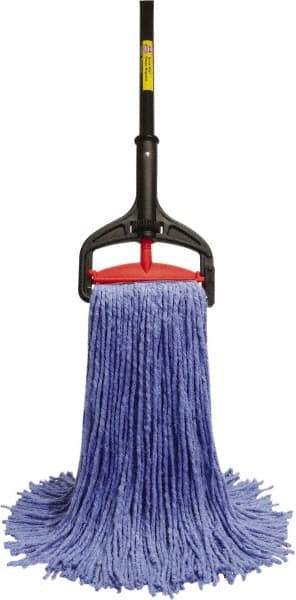 O-Cedar - Blue Deck Mop - 5" Long x 1-1/4" Wide Head, 60" Long Handle, Cotton Blend Head - Eagle Tool & Supply