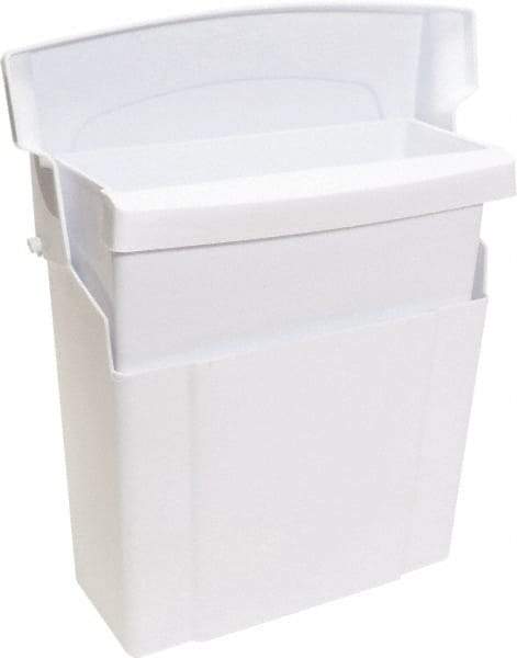 O-Cedar - Plastic Feminine Hygiene Product Receptacle - Surface Mount, 12" High x 5" Wide x 10" Deep, White - Eagle Tool & Supply