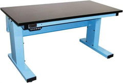 Proline - 60 Wide x 30" Deep x 42-1/2" High, Epoxy Resin Workbench - Adjustable Height Legs, Light Beige - Eagle Tool & Supply