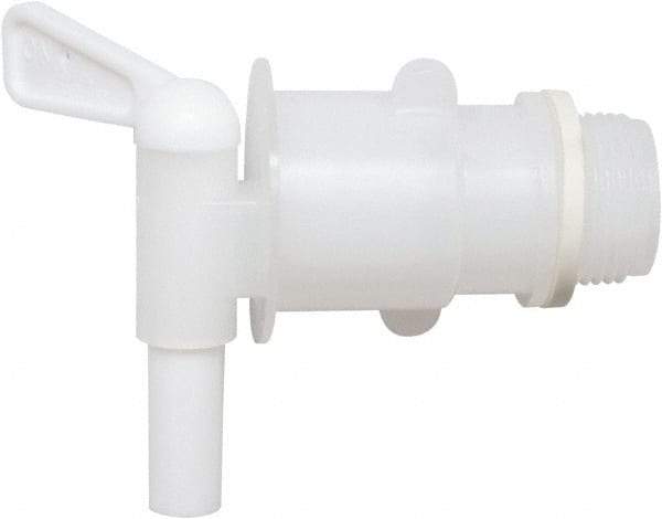 Detco - 3/4" NPT Plastic Rigid Drum Faucet - No Arrester, Manual Closing, 3" Long Extension - Eagle Tool & Supply