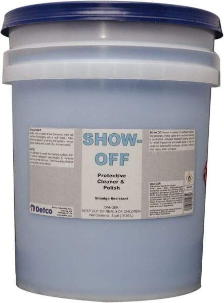 Detco - 5 Gal Pail Unscented Glass Cleaner - Use on Glass, Plastic Surfaces - Eagle Tool & Supply