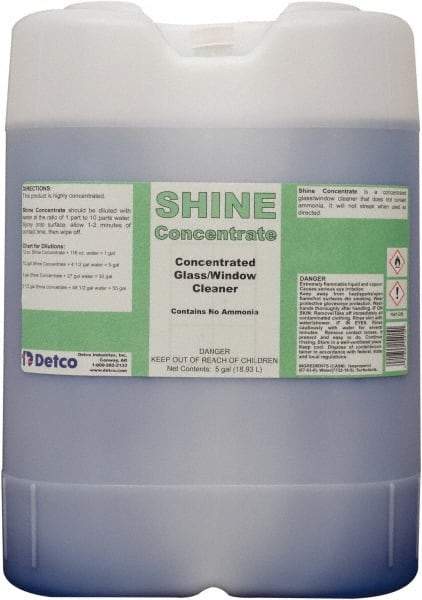 Detco - 5 Gal Drum Unscented Glass Cleaner - Concentrated, Use on Glass - Eagle Tool & Supply