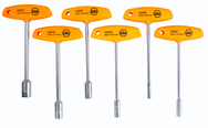 6 Piece - 3/16 - 1/2" - Ergonomic Comfort Grip T-Handle Inch Nut Driver Set - Eagle Tool & Supply