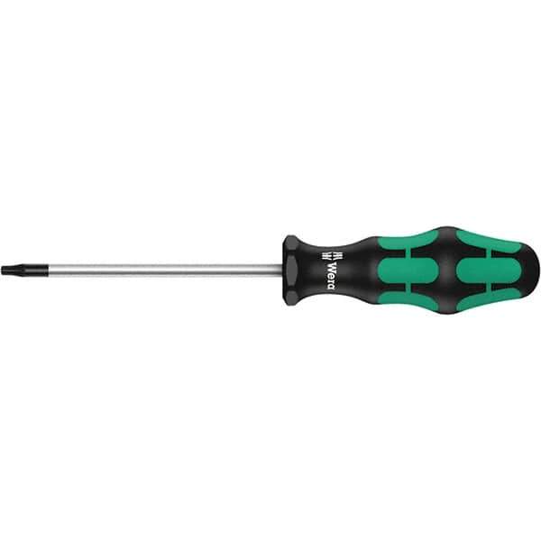 Wera - T8 Tamper Resistant Torx Driver - 2-3/8" Blade Length, 8-17/64" OAL, Ergonomic Handle, Chrome Plated Steel - Eagle Tool & Supply