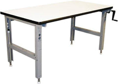 Proline - 60 Wide x 30" Deep x 42" High, Static Dissipative Workbench - Adjustable Height Legs, Light Gray - Eagle Tool & Supply