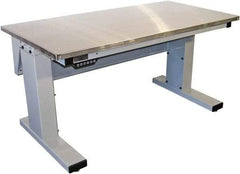Proline - 60 Wide x 30" Deep x 42-1/2" High, Stainless Steel Workbench - Adjustable Height Legs, Light Gray - Eagle Tool & Supply