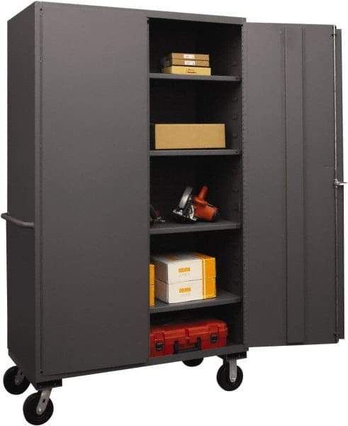 Durham - 4 Shelf Locking Storage Cabinet - Steel, 36" Wide x 24" Deep x 80" High, Gray - Eagle Tool & Supply