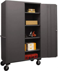 Durham - 4 Shelf Locking Storage Cabinet - Steel, 36" Wide x 24" Deep x 80" High, Gray - Eagle Tool & Supply