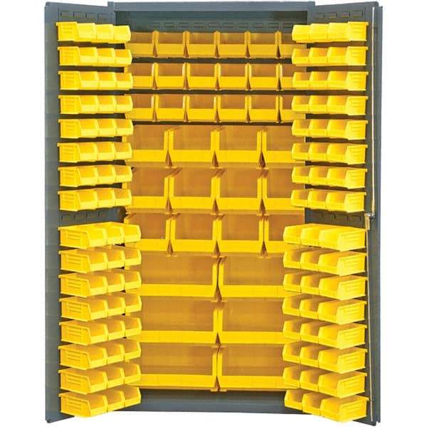 Durham - 132 Bin Storage Cabinet - Steel, 36" Wide x 24" Deep x 72" High, Gray - Eagle Tool & Supply