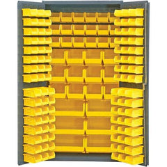 Durham - 132 Bin Storage Cabinet - Steel, 36" Wide x 24" Deep x 72" High, Gray - Eagle Tool & Supply